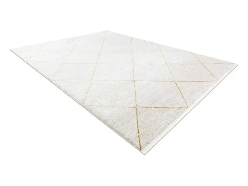 Modern Tapijt Duke 51245 Creme / Goud - Latwerk, Gestructureerd, Zeer 140X190 Cm
