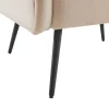 Moderne Loungestoel - Enkele Bank Met Armleuningen - Metalen Poten - Beige