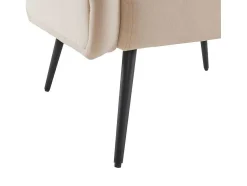 Moderne Loungestoel - Enkele Bank Met Armleuningen - Metalen Poten - Beige