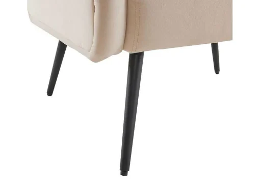 Moderne Loungestoel - Enkele Bank Met Armleuningen - Metalen Poten - Beige