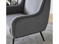Moderne Loungestoel - Enkele Bank Met Armleuningen - Metalen Poten - Grijs