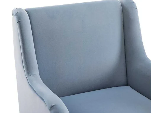 Moderne Loungestoel - Enkele Bank Met Armleuningen - Metalen Poten - Hemelsblauw