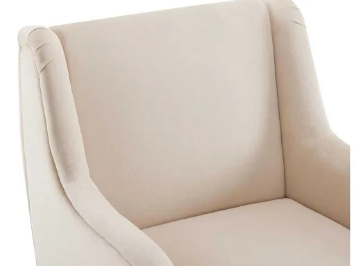 Moderne Loungestoel - Enkele Bank Met Armleuningen - Metalen Poten - Beige