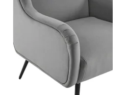 Moderne Loungestoel - Enkele Bank Met Armleuningen - Metalen Poten - Grijs