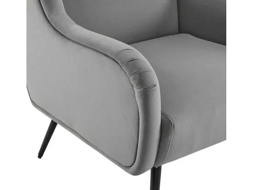 Moderne Loungestoel - Enkele Bank Met Armleuningen - Metalen Poten - Grijs