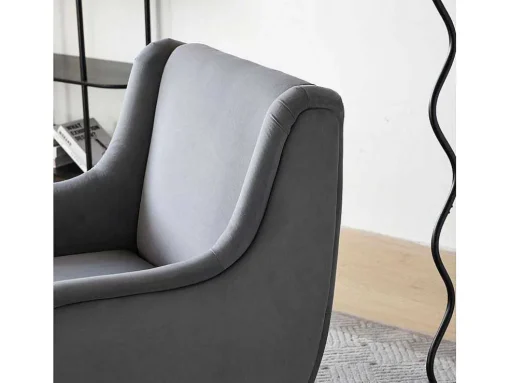 Moderne Loungestoel - Enkele Bank Met Armleuningen - Metalen Poten - Grijs