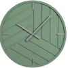 Moderne Wandklok - D. 50 Cm - Groen En Zilverkleurig - Herti