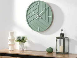 Moderne Wandklok - D. 50 Cm - Groen En Zilverkleurig - Herti
