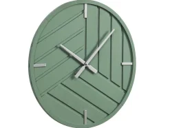 Moderne Wandklok - D. 50 Cm - Groen En Zilverkleurig - Herti