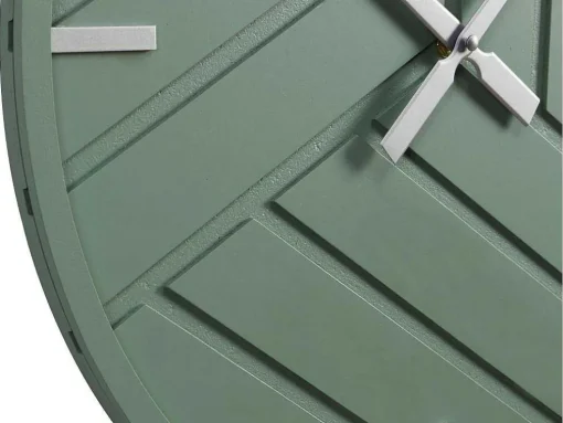 Moderne Wandklok - D. 50 Cm - Groen En Zilverkleurig - Herti