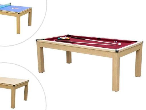 Modulaire Tafel - Biljart En Pingpong Balthazar - 213 X 112 X 81,5 Cm - Rood
