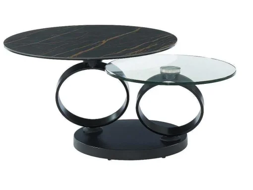 Moduleerbare Design-Salontafel Van Gehard Glas En Keramiek Joline