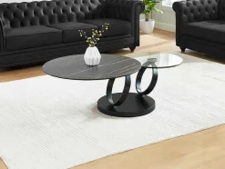 Moduleerbare Design-Salontafel Van Gehard Glas En Keramiek Joline