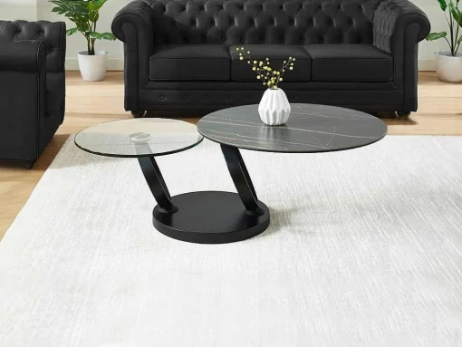 Moduleerbare Design-Salontafel Van Gehard Glas En Keramiek Joline