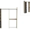 Moduleerbare Kleerkast Hoek Of Recht - L200 Cm - Kleur: Naturel En Zwart - Emilyo