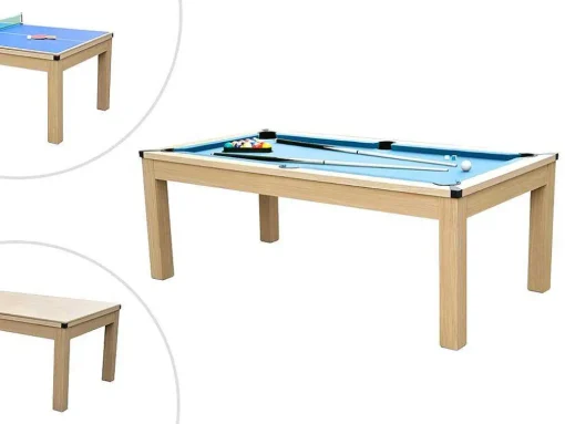 Moduleerbare Tafel - Biljart En Tafeltennis Balthazar - 213 X 112 X 81.5 Cm - Blauw
