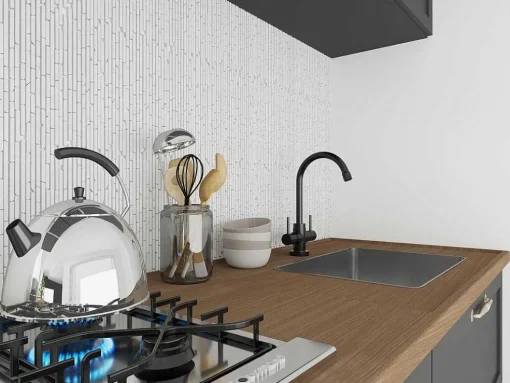 Mozaiek Vloer En Wand In Creme Marmer - Set Van 1M - Moyali