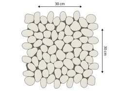 Mozaiektegels Vloer En Muur Ola Van Natuurlijke Kiezel - Creme - Pak Van 1M