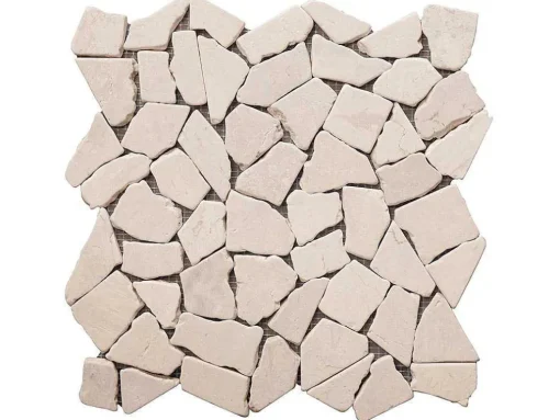 Mozaiektegels Vloer En Muur Poesy Van Natuurlijk Marmer - Creme - Pak Van 1M