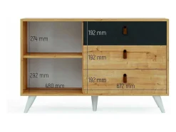 Multifunctionele Kast Pera - Eik - 120X36,5X77 Cm - Epikasa