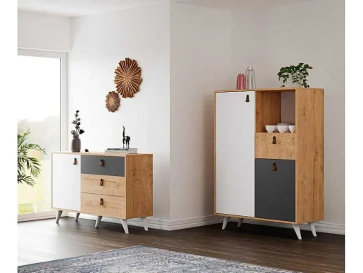 Multifunctionele Kast Pera - Eik - 120X36,5X77 Cm - Epikasa