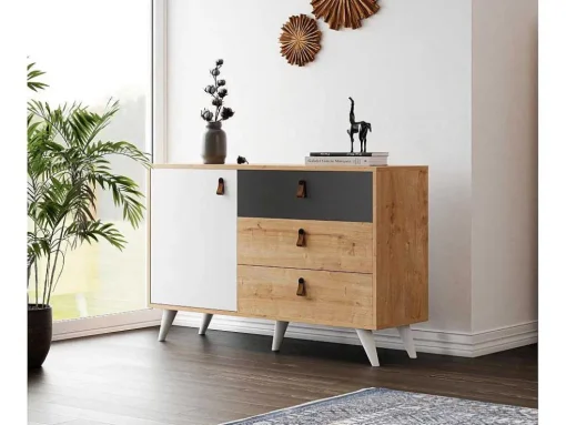 Multifunctionele Kast Pera - Eik - 120X36,5X77 Cm - Epikasa