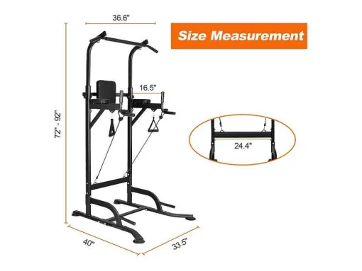 Multifunctionele Power Tower Dip Station Optrekstang Met Verstelbare Hoogte