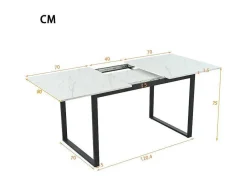 Multifunctionele Uitschuifbare Eettafel - Industriele Stijl - Wit