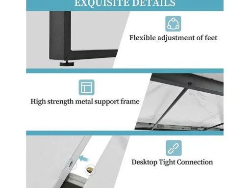 Multifunctionele Uitschuifbare Eettafel - Industriele Stijl - Wit