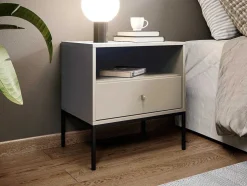 Nachtkastje - 1 Lade En 1 Nis - Beige - Bogdan