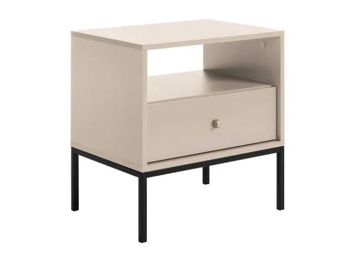 Nachtkastje - 1 Lade En 1 Nis - Beige - Bogdan