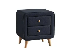 Nachtkastje Elide - Scandinavisch - 2 Laden - Blauwe Stof
