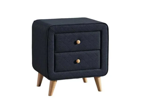 Nachtkastje Elide - Scandinavisch - 2 Laden - Blauwe Stof