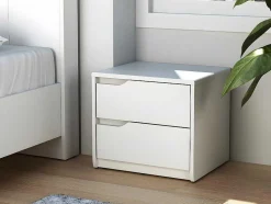 Nachtkastje Lucille Ii - 2 Lades - Mdf - Wit