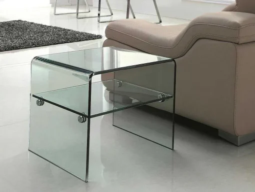 Nachtkastje Van Gehard Glas - 1 Nis - Stileos