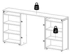 Nada Hoofdbord Met Opbergruimte 160 Cm, Betondecor/Wit Hoogglans.