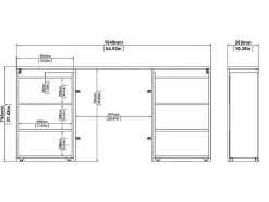 Nada Hoofdbord Met Opbergruimte 160 Cm, Betondecor/Wit Hoogglans.