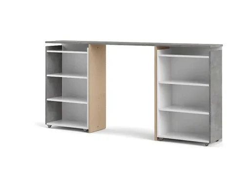 Nada Hoofdbord Met Opbergruimte 160 Cm, Betondecor/Wit Hoogglans.