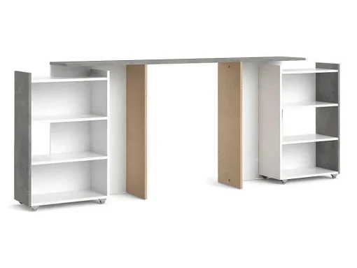 Nada Hoofdbord Met Opbergruimte 160 Cm, Betondecor/Wit Hoogglans.