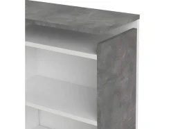 Nada Hoofdbord Met Opbergruimte 160 Cm, Betondecor/Wit Hoogglans.