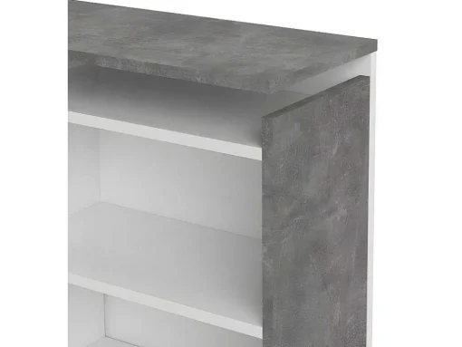 Nada Hoofdbord Met Opbergruimte 160 Cm, Betondecor/Wit Hoogglans.