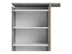 Nada Hoofdbord Met Opbergruimte 140 Cm, Betondecor/Wit Hoogglans.