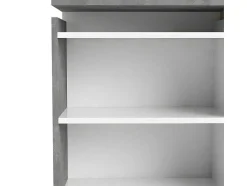 Nada Hoofdbord Met Opbergruimte 160 Cm, Betondecor/Wit Hoogglans.
