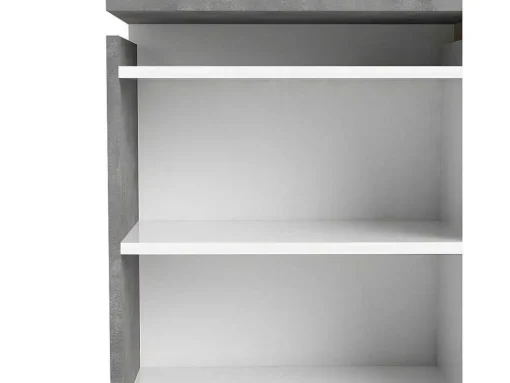Nada Hoofdbord Met Opbergruimte 160 Cm, Betondecor/Wit Hoogglans.