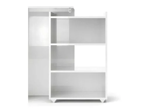 Nada Hoofdeinde 140 Cm Met 4 Planken Wit Hoogglans.