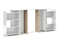 Nada Hoofdeinde 140 Cm Met 4 Planken Wit Hoogglans.
