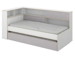 Nestbed Met Opbergruimte - 90 X 200 En 90 X 190 Cm - Wit En Grijs + Bedbodem - Losiana