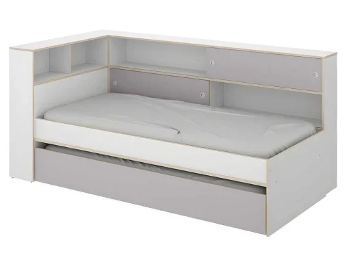 Nestbed Met Opbergruimte - 90 X 200 En 90 X 190 Cm - Wit En Grijs + Bedbodem - Losiana