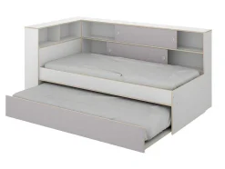 Nestbed Met Opbergruimte - 90 X 200 En 90 X 190 Cm - Wit En Grijs + Bedbodem - Losiana