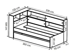 Nestbed Met Opbergruimte - 90 X 200 En 90 X 190 Cm - Wit En Grijs + Bedbodem - Losiana